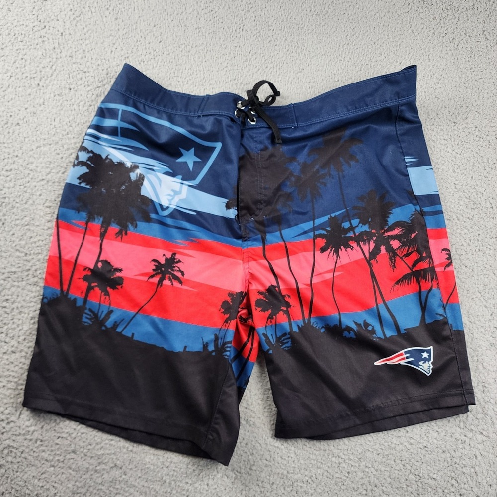 New England Patriots Board Shorts Mens XL 38 Black Swim NFL Football Summer Palm
